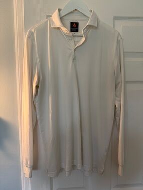 PGA Tour Sport Men's Long Sleeve Polo in Cream